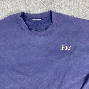 FEi‎ Sweatshirt Men’s L Navy Pullover Crewneck Minimal Logo Tech Workwear